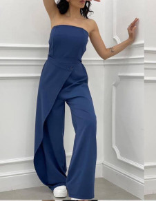 Γυναικεία ολόσωμη φόρμα κρουαζέ 24060 σκούρο μπλε