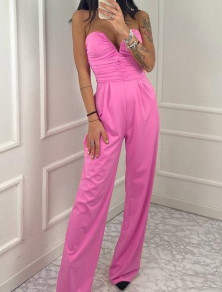 Γυναικεία κομψή ολόσωμη φόρμα 248012 ροζ