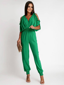 Γυναικεία κομψή  ολόσωμη φόρμα X6646 πράσινο