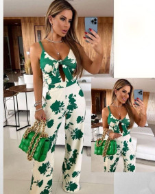 Γυναικεία ολόσωμη φόρμα με print SH5126 πράσινη