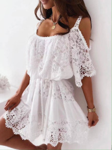 Γυναικείο φόρεμα από δαντέλα K8060 άσπρο