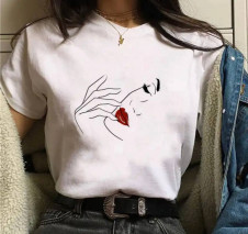 Γυναικείο κοντομάνικο μπλουζάκι με print  BR023