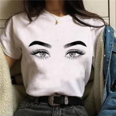 Γυναικείο κοντομάνικο μπλουζάκι με print  BR026