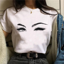 Γυναικείο κοντομάνικο μπλουζάκι με print  BR027