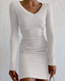 Γυναικείο εφαρμοστό φόρεμα 9973 άσπρο