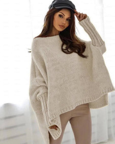 Γυναικείο πουλόβερ με εντυπωσιακά μανίκια 00945 μπεζ