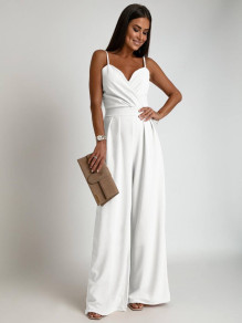 Γυναικεία κομψή  ολόσωμη φόρμα K4563 άσπρο