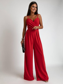 Γυναικεία κομψή  ολόσωμη φόρμα K4563 κόκκινο