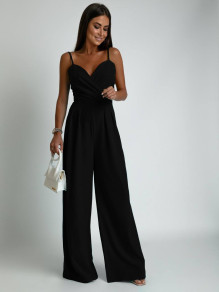 Γυναικεία κομψή  ολόσωμη φόρμα K4563 μαύρο