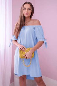 Γυναικείο χαλαρό φόρεμα K6272 γαλάζιο