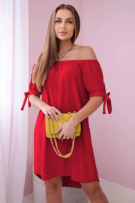 Γυναικείο χαλαρό φόρεμα K6272 κόκκινο