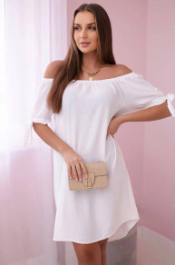 Γυναικείο χαλαρό φόρεμα K6272 άσπρο