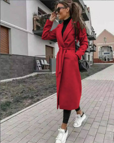 Γυναικείο παλτό K00150 κόκκινο