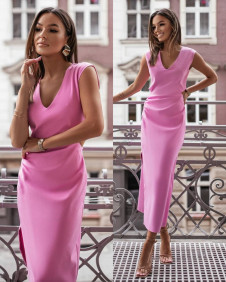 Γυναικείο φόρεμα μίντι K8779 ροζ