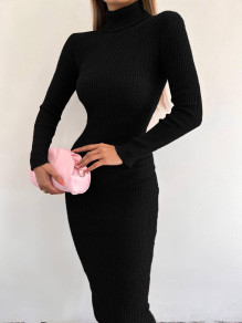 Γυναικείο εφαρμοστό  φόρεμα K89032 μαύρο