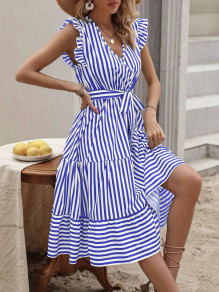 Γυναικείο φόρεμα μίντι K24150 μπλε