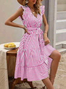 Γυναικείο φόρεμα μίντι K24150 ροζ