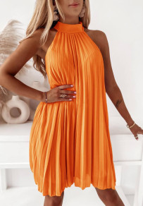 Γυναικείο ριχτό σολέιγ φόρεμα A1072 πορτοκαλί