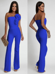 Γυναικεία κομψή ολόσωμη φόρμα K24579 μπλε