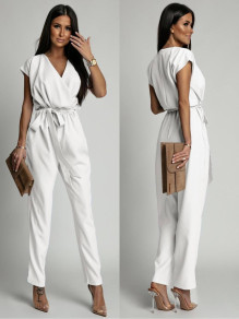 Γυναικεία casual ολόσωμη φόρμα K5836 άσπρη