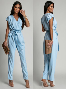 Γυναικεία casual ολόσωμη φόρμα K5836 γαλάζια