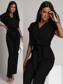 Γυναικεία casual ολόσωμη φόρμα K5836 μαύρη