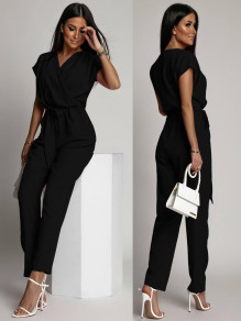 Γυναικεία casual ολόσωμη φόρμα K5836 μαύρη