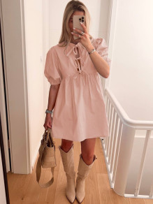 Γυναικείο χαλαρό φόρεμα K24062 ροζ