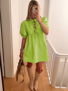 Γυναικείο χαλαρό φόρεμα K24062 ανοιχτό πράσινο