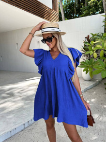 Γυναικείο χαλαρό φόρεμα K6341 μπλε