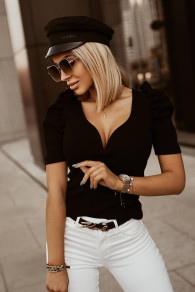 Γυναικεία μπλούζα με ανοιχτό ντεκολτέ  YY41080 μαύρο