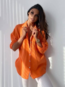 Γυναικείο oversize πουκάμισο PB4660 πορτοκαλί