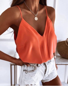 Γυναικείο κομψό αμάνικο μπλουζάκι PB4718 πορτοκαλί