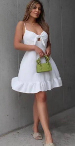 Γυναικείο κοντό φόρεμα 83216 άσπρο