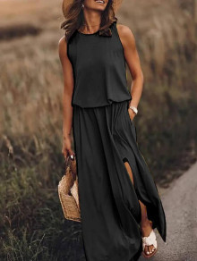 Γυναικείο αεράτο φόρεμα M8900 μαύρο