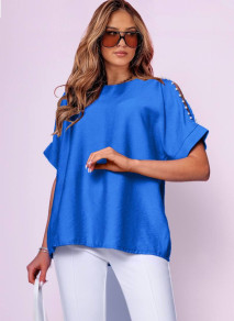 Γυναικεία χαλαρή μπλούζα 80318 μπλε
