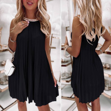 Γυναικείο σολέιγ φόρεμα X5788 μαύρο