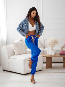 Γυναικείο ριχτό παντελόνι X3572 μπλε