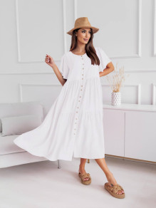 Γυναικείο φόρεμα μίντι A1741 άσπρο