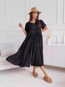 Γυναικείο φόρεμα μίντι A1741 μαύρο