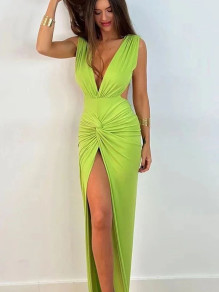 Γυναικείο εντυπωσιακό φόρεμα H4539 πράσινο