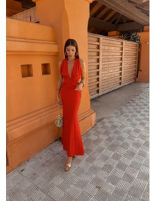 Γυναικείο κομψό φόρεμα H4539 κόκκινο