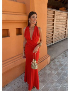 Γυναικείο κομψό φόρεμα H4539 κόκκινο