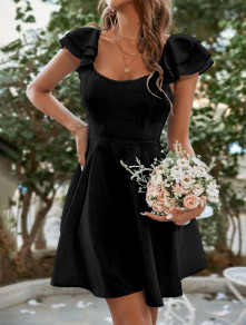 Γυναικείο φόρεμα με εντυπωσιακή πλάτη K5731 μαύρο