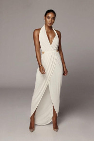Γυναικείο εντυπωσιακό φόρεμα SH6609 άσπρο