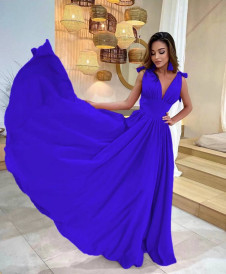 Γυναικείο μακρύ φόρεμα X1093 μπλε