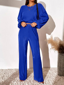 Γυναικείο σετ μπλούζα με παντελόνι E4458 μπλε ρουά