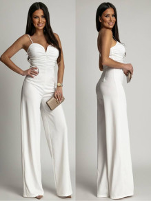 Γυναικεία εντυπωσιακή ολόσωμη φόρμα K24578 άσπρη