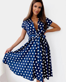 Γυναικείο κρουαζέ φόρεμα PB4543 μπλε