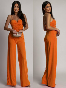 Γυναικεία εντυπωσιακή ολόσωμη φόρμα K24578 πορτοκαλί